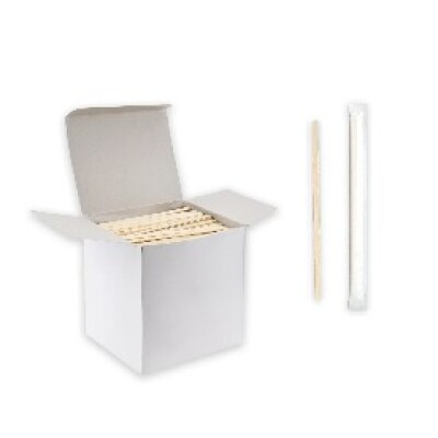 [80784] AGITADOR MADERA ENFUNDADO en PAPEL 140mm 1000U 10P