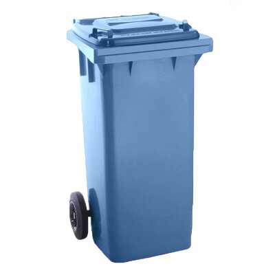 [74052] CONTENEDOR 120L AZUL CON RUEDAS