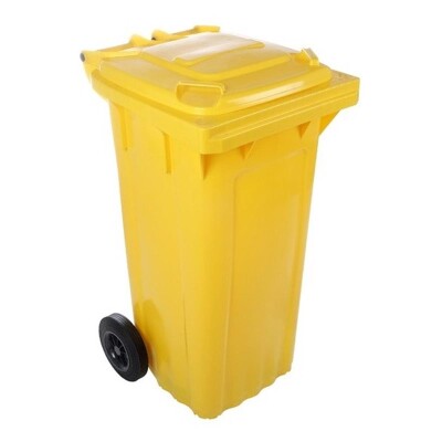 [74054] CONTENEDOR 120L AMARILLO CON RUEDAS