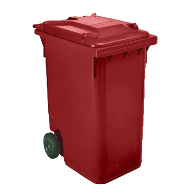 [74053] CONTENEDOR 120L ROJO CON RUEDAS