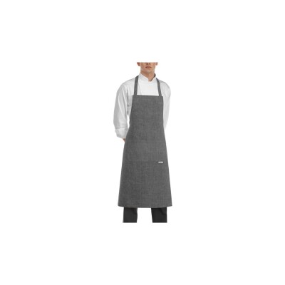 [29051] DELANTAL ALGODON GRIS PETO Y BOLSILLO SERVICIO